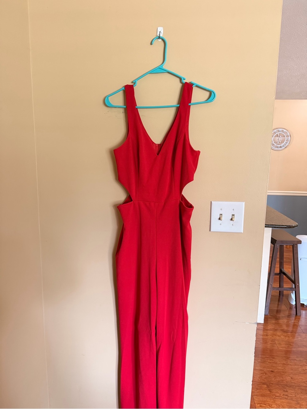 Red Sleeveless Cutout Evening Dress